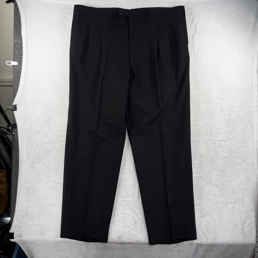 Vtg Adolfo Tuxedo Opera Suit Double Breasted 48R Pants 42x32 Satin USA 100% Wool - Picture 12 of 16